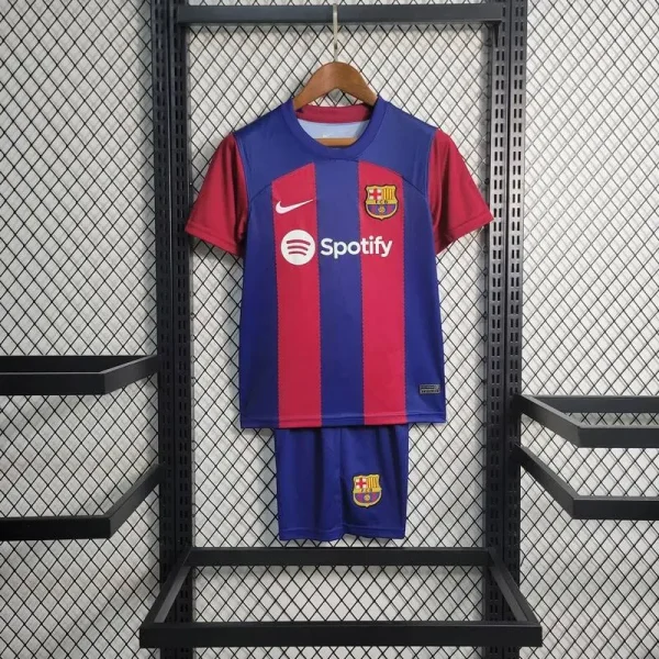 Barcelona 2023/24 Home Kids Jersey And Shorts Kit