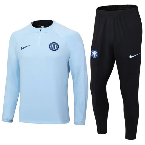 Inter Milan 2023-24 Half-Zip Tracksuit Light Blue