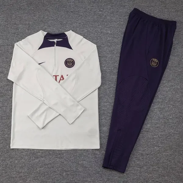 Paris Saint-Germain 2023-24 Half-Zip Tracksuit White