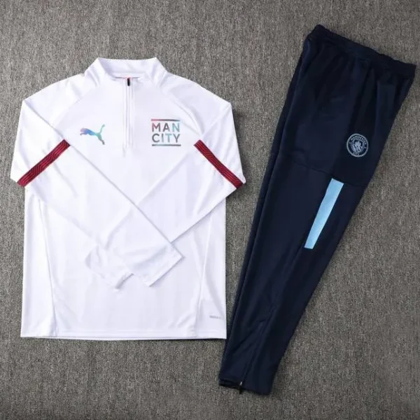 Manchester City 2021-22 Half-Zip Tracksuit White