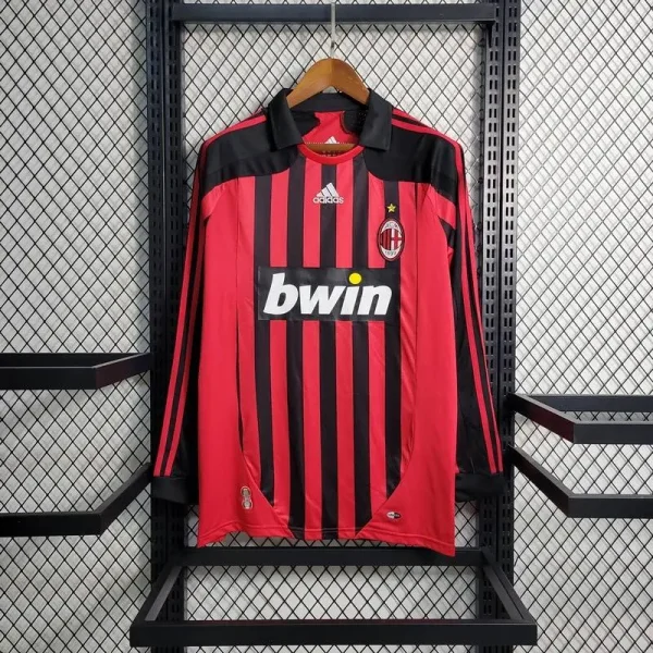 AC Milan 2007/08 Home Long Sleeves Retro Jersey