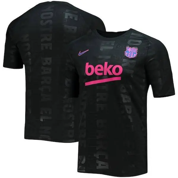 Barcelona 2021/22 Pre-Match Performance Raglan Top - Black