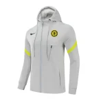 Chelsea 2021-22 Hoodie Jacket Tracksuit Gray&black