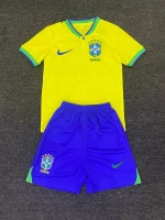 Brazil 2022/23 Home Kids Jersey And Shorts Kit