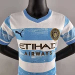 Manchester City 2022/23 Anniversary Kids Jersey And Shorts Kit