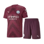 Manchester City 2022/23 Goalkeeper Kids Jersey And Shorts Kit