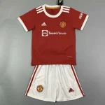 Manchester United 2021/22 Home Kids Jersey And Shorts Kit