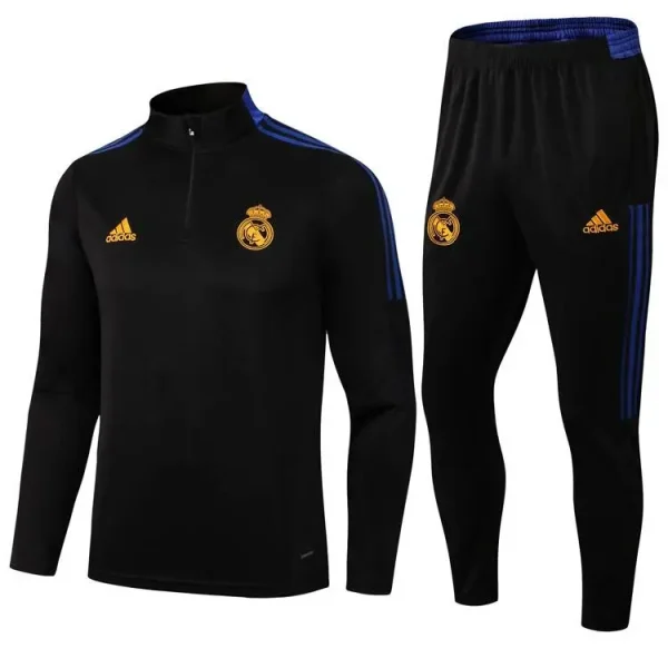 Real Madrid 2021-22 Half-zip Tracksuit Black