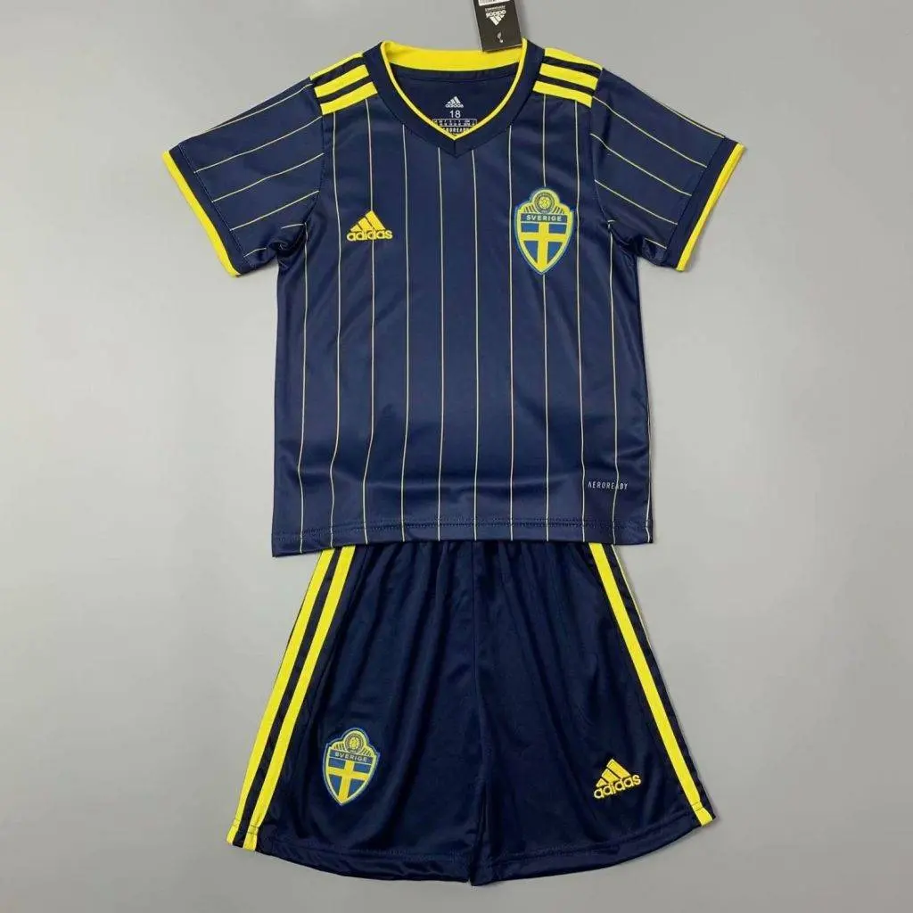 Sweden 2021 Away Kids Jersey And Shorts Kit