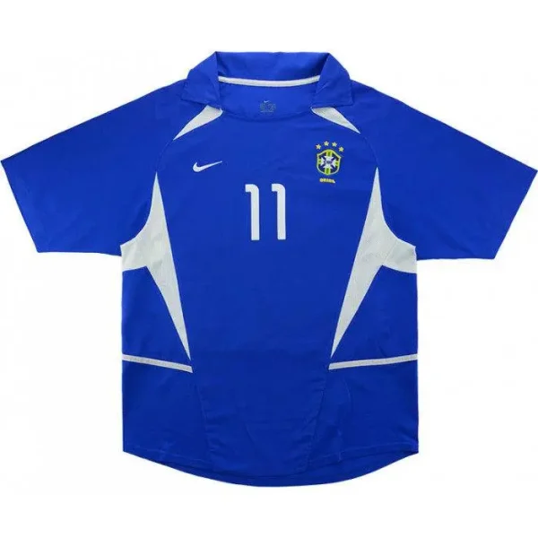 Brazil 2002-2004 Home #11 Ronaldinho Retro Jersey