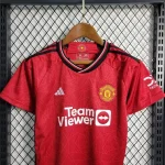 Manchester United 2023/24 Home Kids Jersey And Shorts Kit