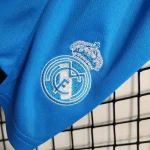 Real Madrid 2023/24 Blue Goalkeeper Kids Jersey And Shorts Kit