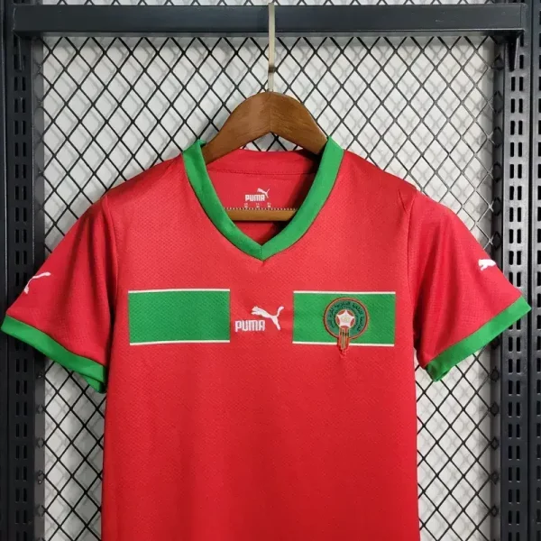 Morocco 2022/23 Home Kids Jersey And Shorts Kit