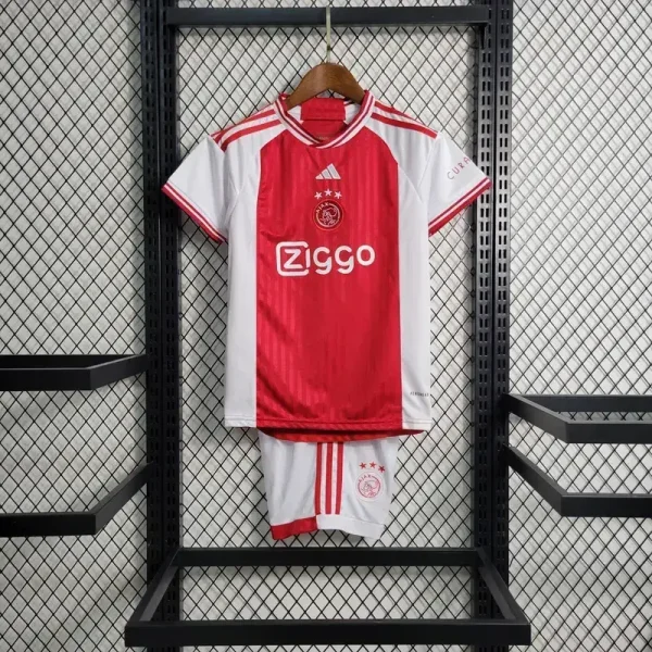 Ajax 2023/24 Home Kids Jersey And Shorts Kit