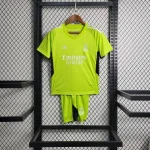 Real Madrid 2023/24 Green Goalkeeper Kids Jersey And Shorts Kit