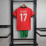 Portugal 2024/25 Euro Home Kids Jersey And Shorts Kit